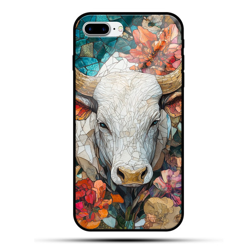 Taurus Mosaic Stained Glass Serene Bull Astrology Design.jpg