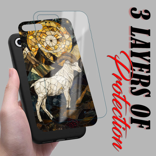 Capricorn Mosaic Stained Glass Sturdy Goat Astrology Wall Art.jpg