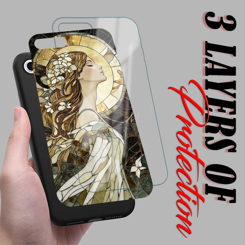 Virgo Mosaic Stained Glass Graceful Maiden Astrology Design.jpg