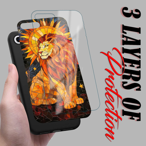 Leo Mosaic Stained Glass Majestic Lion Zodiac Wall Art.jpg