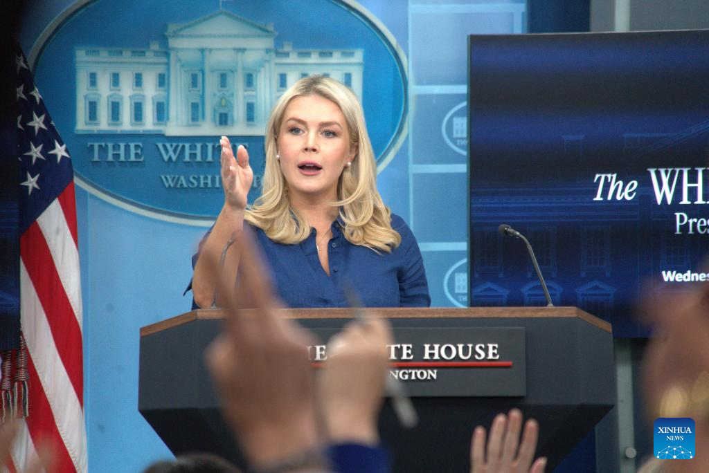 White House Press Secretary Karoline Leavitt at the April 8 briefing