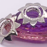 small flower nipple shields on amythest crystal