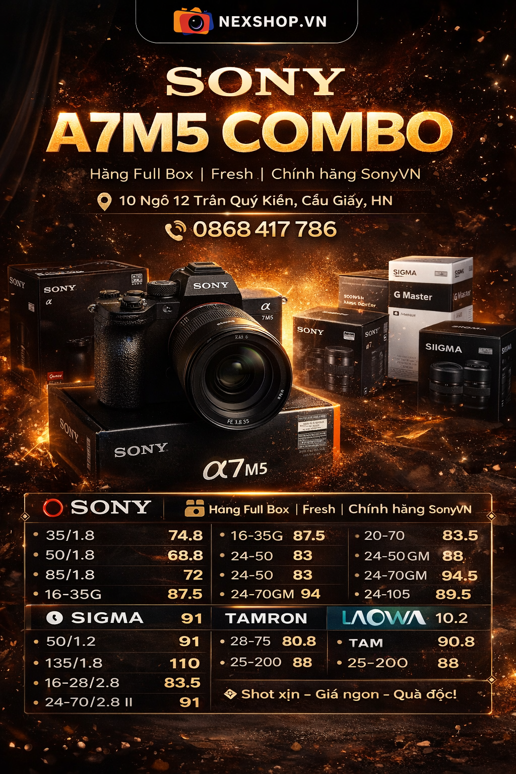 Góc nhìn bên cạnh Sony a7 V với màn hình lật xoay tiện lợi cho quay video