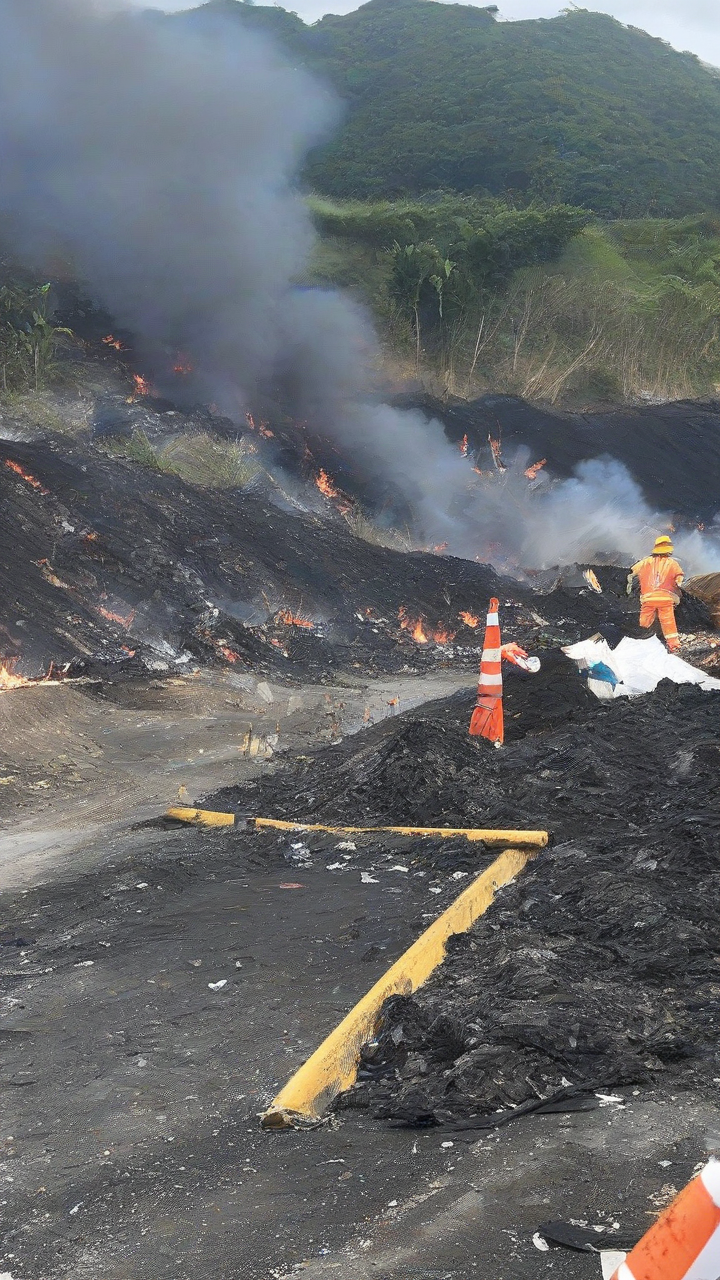DPWH opens access road to fight landfill fire