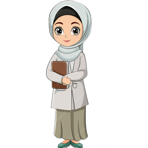 pngtree cute female muslim teacher cartoon character png image 15646102.png