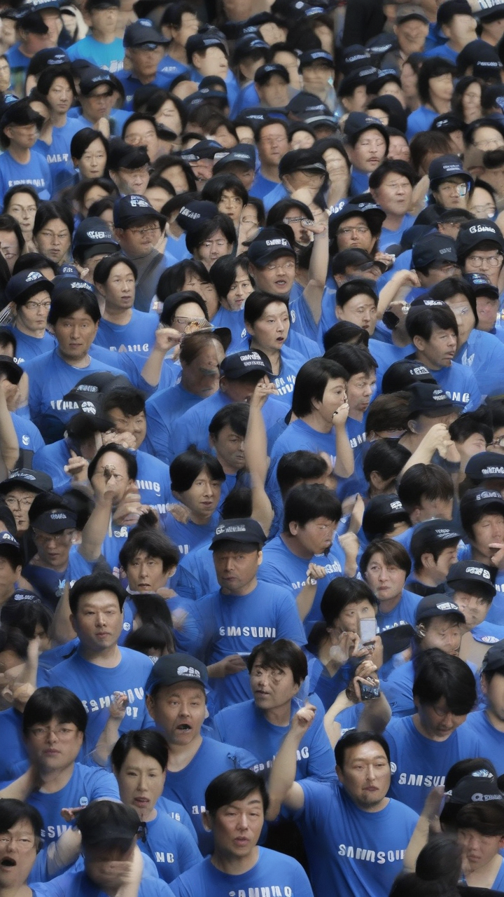 Samsung workers rally in South Korea, demanding higher pay and threatening to strike