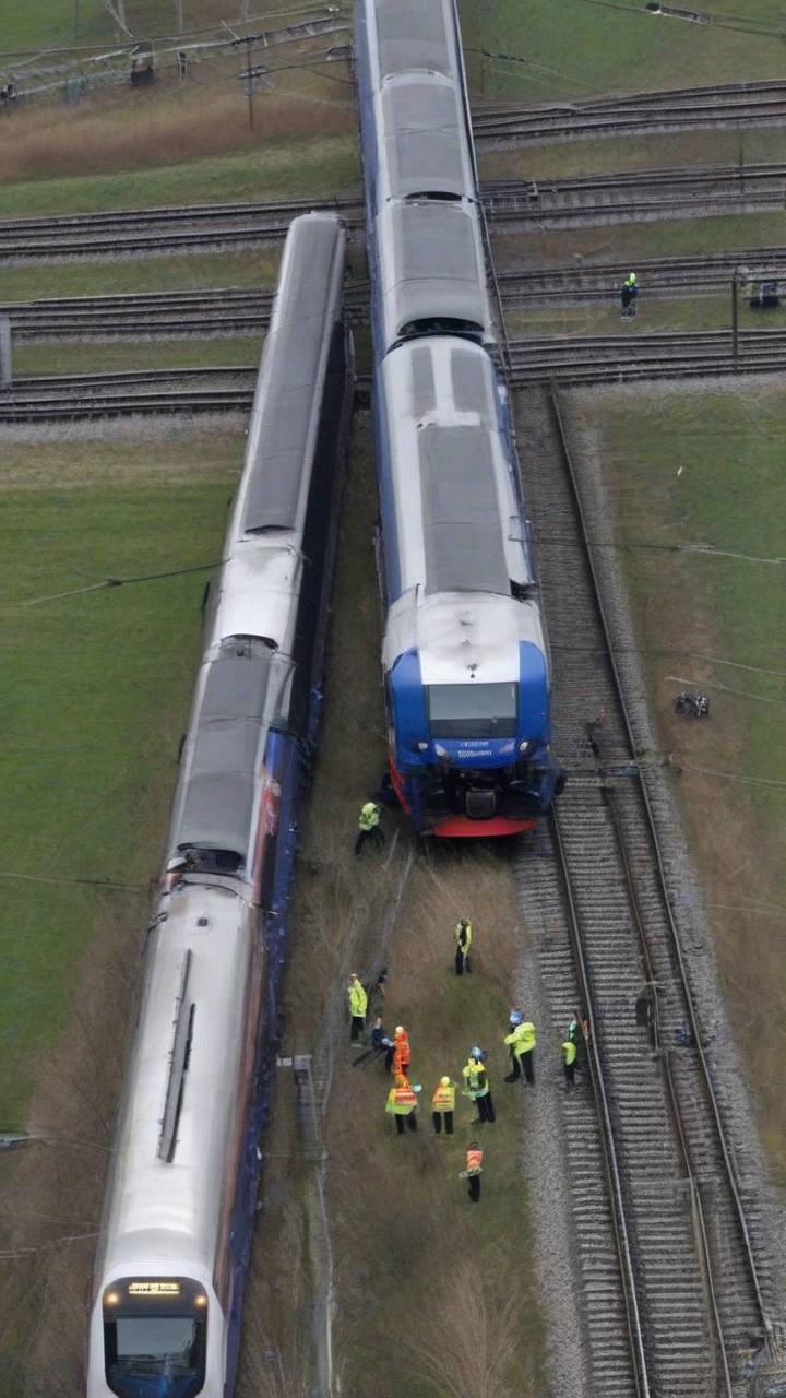 Train collision leaves over a dozen hurt in Denmark