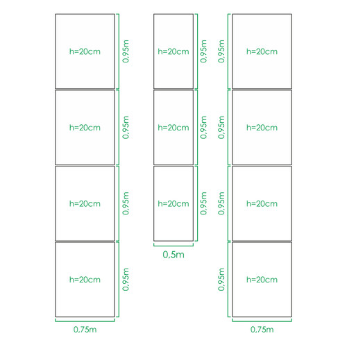 Pakeltų lysvių komplektai 3m pločio šiltnamiams 3 x 4 m #2.jpg