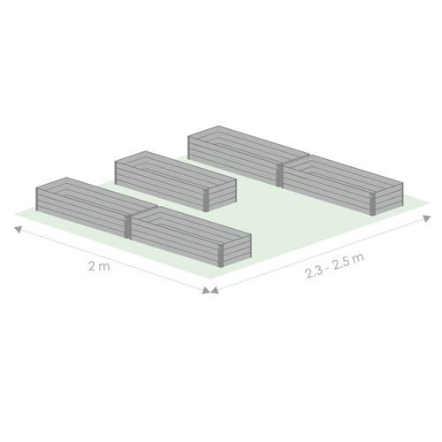 Pakeltų lysvių komplektai 2,35 2,5m pločio šiltnamiams x 2 m #3.jpg