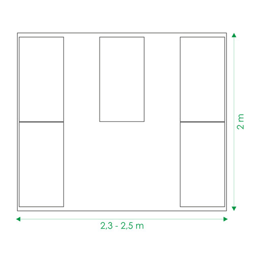 Pakeltų lysvių komplektai 2,35 2,5m pločio šiltnamiams x 2 m #1.jpg
