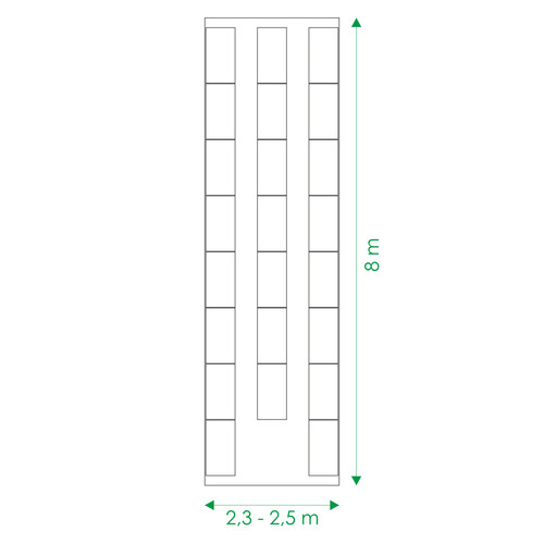 Pakeltų lysvių komplektai 2,35 2,5m pločio šiltnamiams x 8 m #1.jpg
