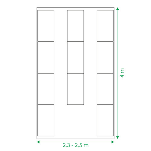 Pakeltų lysvių komplektai 2,35 2,5m pločio šiltnamiams x 4 m #1.jpg