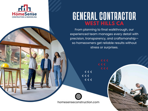 Working with a skilled General contractor West Hills CA helps reduce these issues by keeping communication clear and consistent throughout the process.

HomeSense Construction & Remodeling
Address: 6571 Ponce Ave, West Hills, CA 91307, United States
Phone: +18183003422

Read Our Blogs:

https://homesenseconstruction.wordpress.com
https://medium.com/@homesense_construction
https://homesenseconstructionca.tumblr.com

More Links:

https://www.goodreads.com/homesenseconstruction
https://peatix.com/user/29132833/view
https://www.ted.com/profiles/51282779