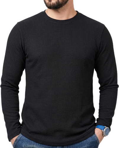 Mens Plain Crew Neck Waffle.png