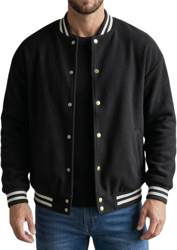 Mens Drop Shoulder Boxy Fit Solid Color Varsity Black.png