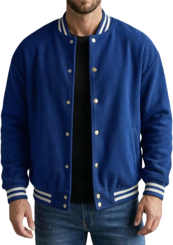 Mens Drop Shoulder Boxy Fit Solid Color Varsity Royal Blue.png