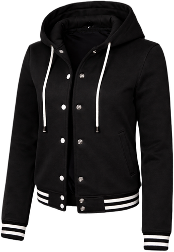 Womens Hooded Solid Color Varsity Black.png