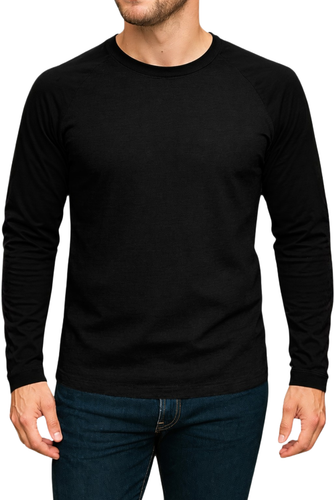 Mens Solid Color Raglan Black.png