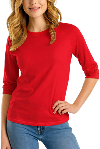 Womens Solid Color Raglan Red.png
