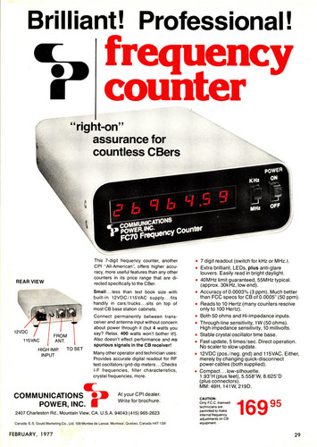 cb magazine feb 1977 cpi frequency counter ad #2