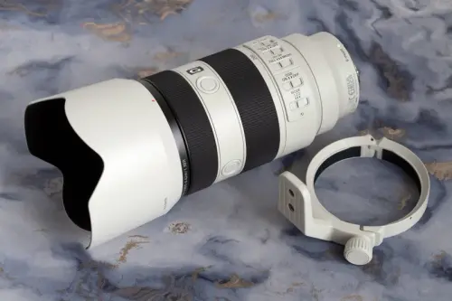 Sony FE 70-200mm F4 Macro G OSS II lens comes with a removable tripod collar that is Arca swiss compatible. Credit: Joshua Waller