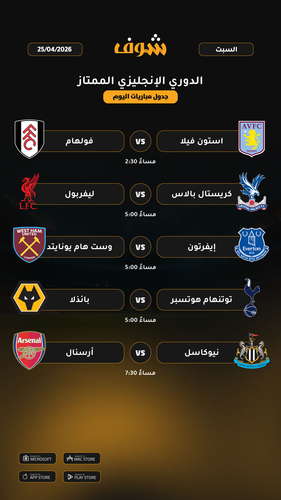 today matches الدوري الإنجليزي الممتاز page 1 of 1.png