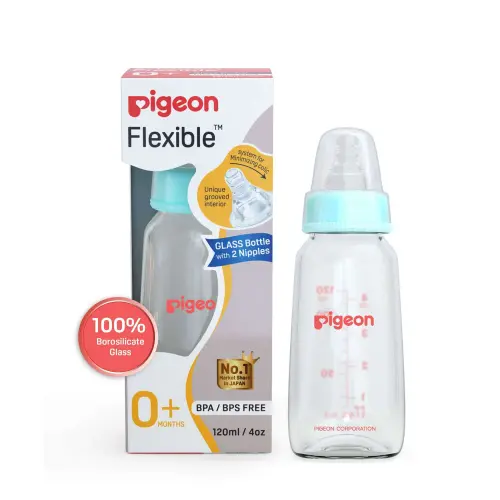 Glass Feeding Bottle 120ml with Add Nipple S.webp