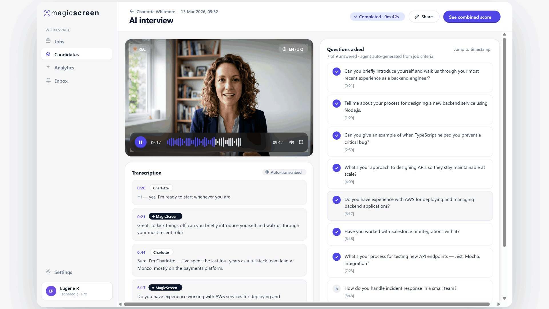 Structured AI voice interview