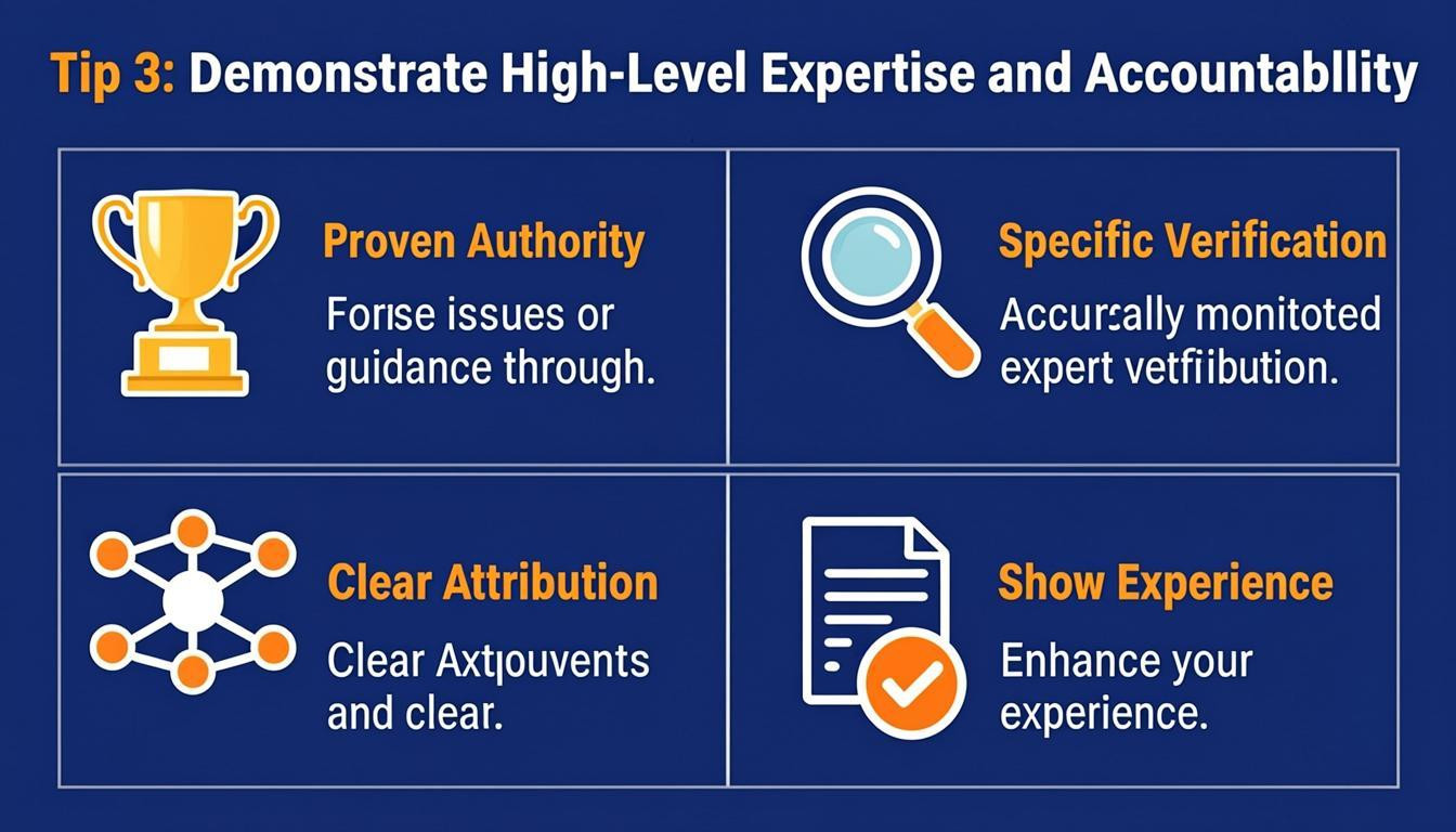 list visual: Tip 3: Demonstrate High-Level Expertise and Accountability