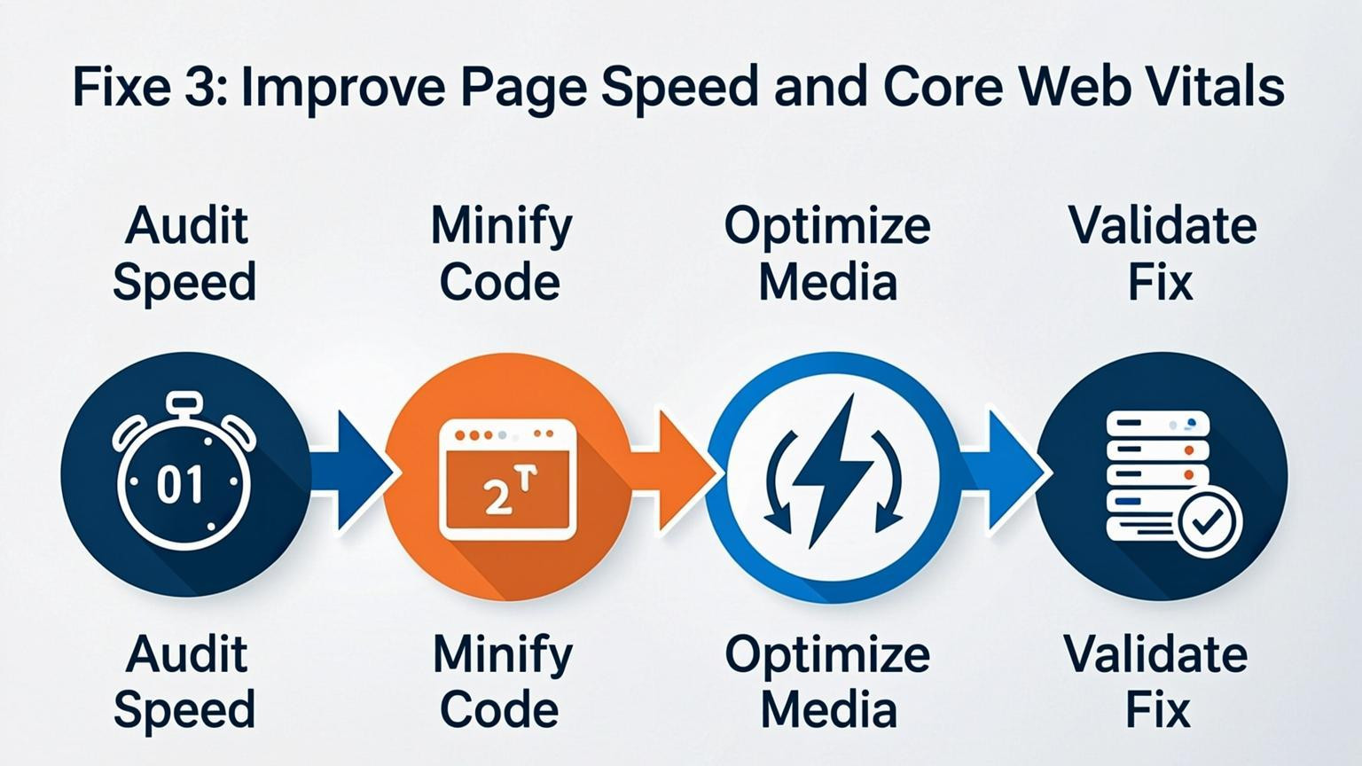 tutorial visual: Fixe 3: Improve Page Speed and Core Web Vitals