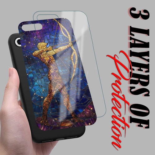 Sagittarius Mosaic Stained Glass Adventurous Archer Zodiac Design.jpg