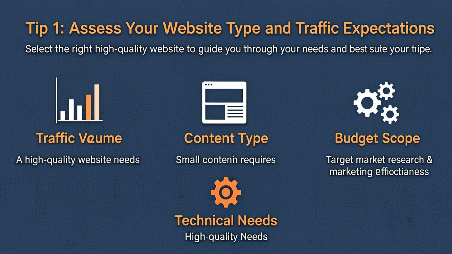 list visual: Tip 1: Assess Your Website Type and Traffic Expectations