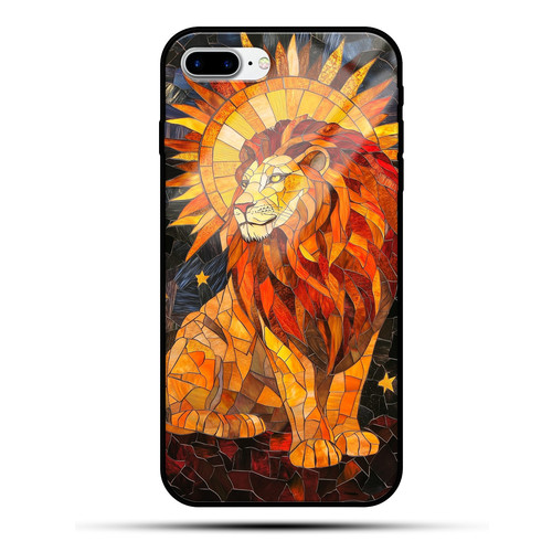 Leo Mosaic Stained Glass Majestic Lion Zodiac Wall Art.jpg