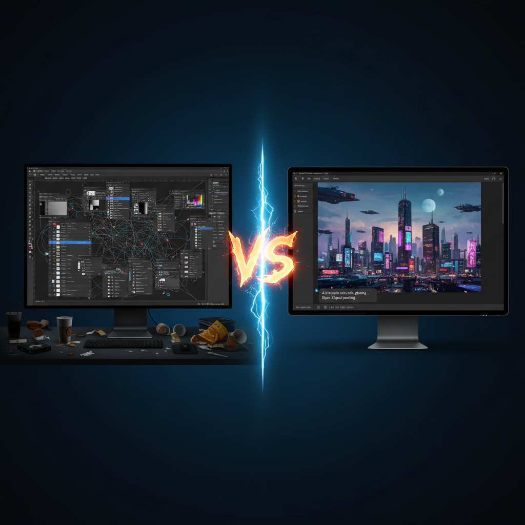 AI prompt vs Photoshop comparison