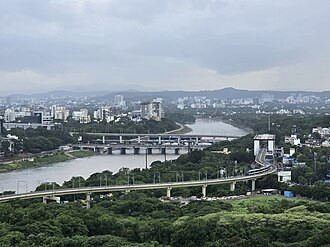 Mula Mutha river viewed from home balcony, Pune, India.jpg