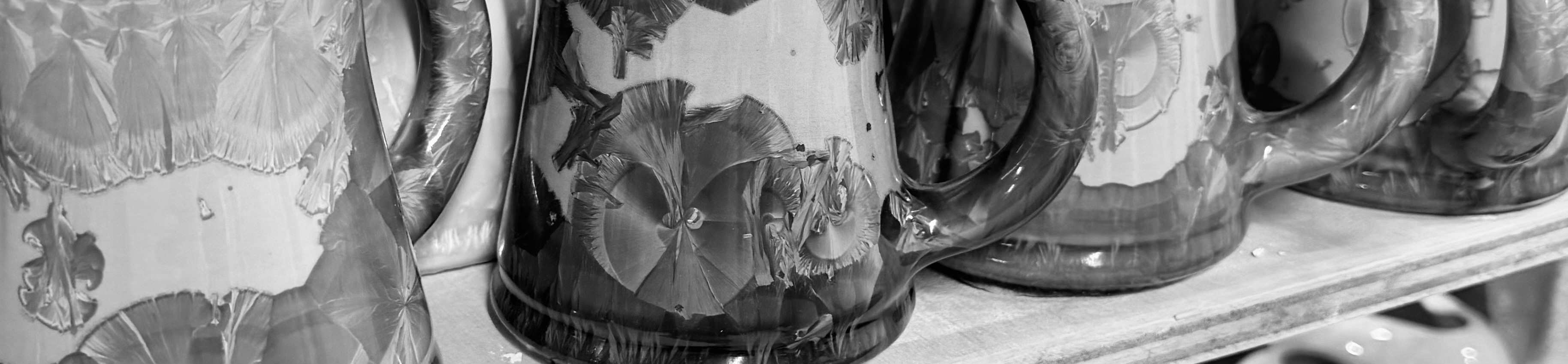 Crystalline glaze pottery up close