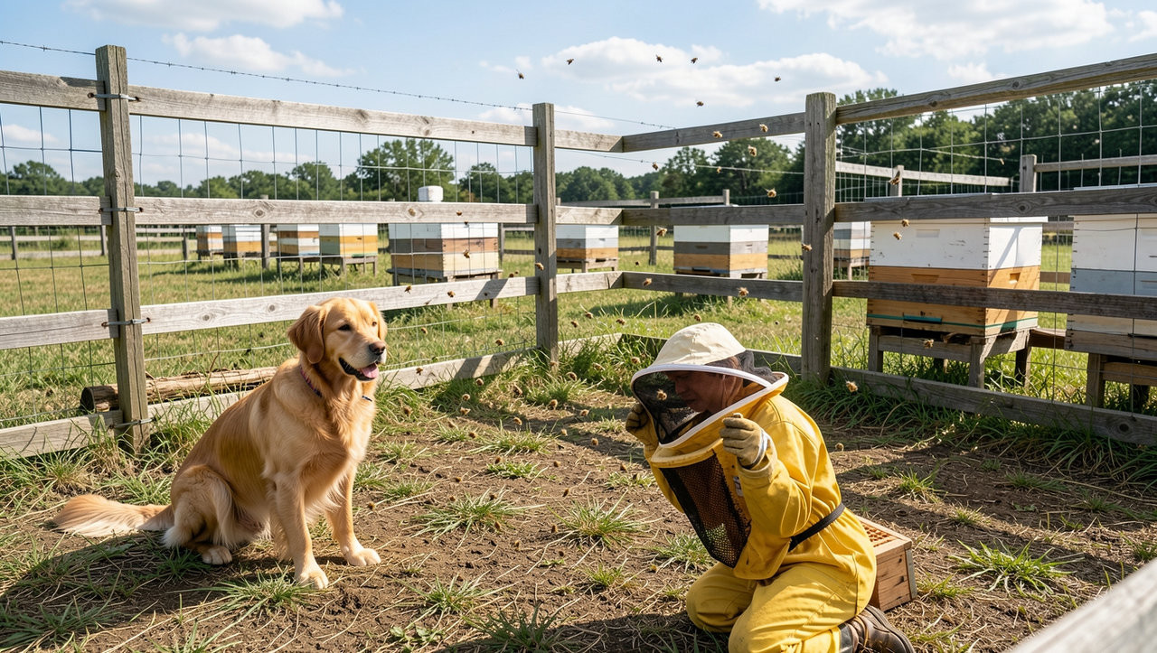 Собака на пасеке: правила безопасности, защита от пчел и особенности ухода после стерилизации