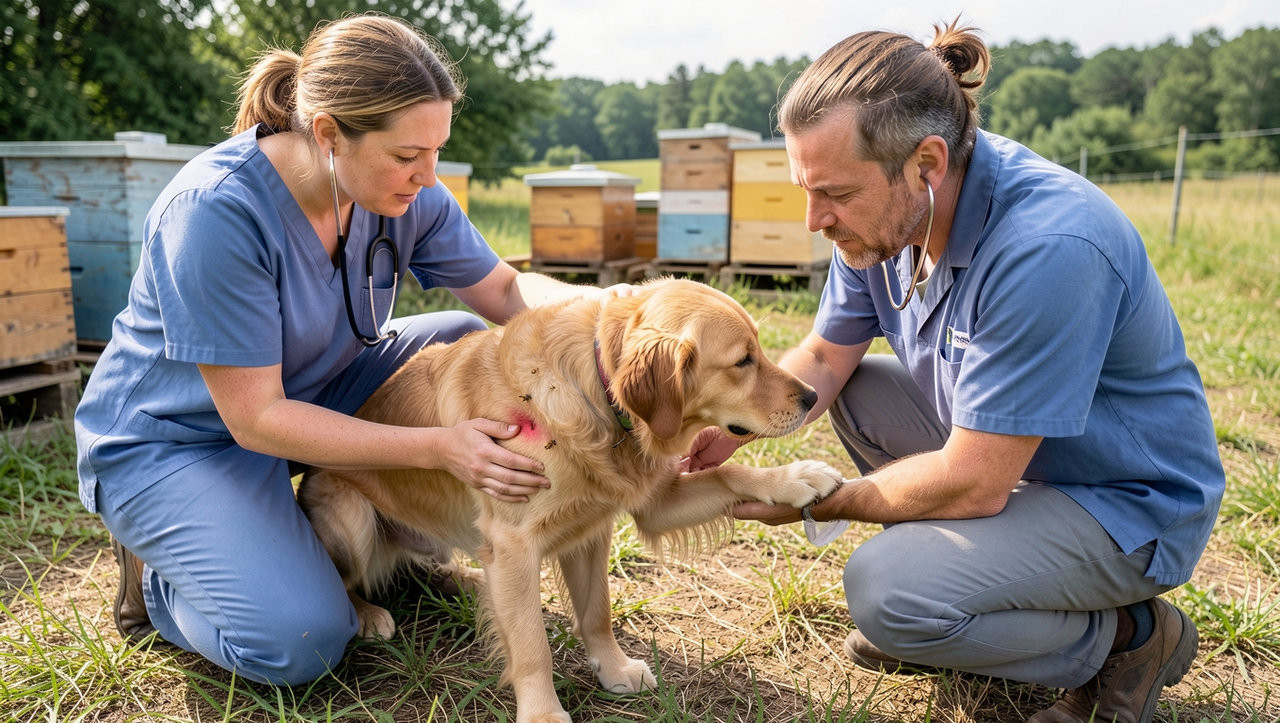 Собака на пасеке: правила безопасности, защита от пчел и особенности ухода после стерилизации