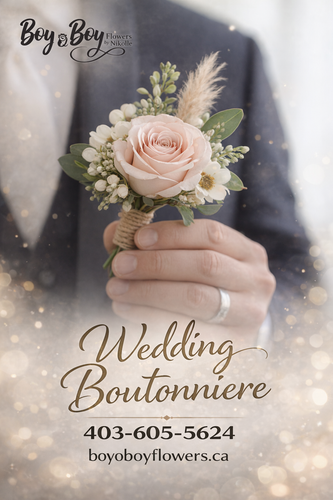 Elegant Wedding Boutonniere  Boy O Boy Flowers Okotoks.png