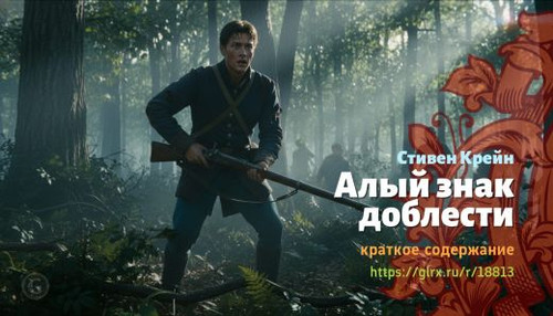 Читать краткий пересказ книги Стивена Крейна «Алый знак доблести». Алый знак доблести, Крейн, кратко.jpg