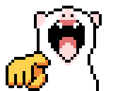 白貓指你大笑.gif