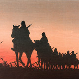 The Red Setting Sun by Hasui Kawase, 1937.