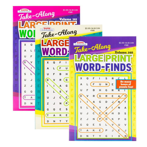 KAPPA Take Along Large Print Word Finds Puzzle Book 8 x 5 Digest Size 3 Titles Search Find Words Boo.jpg