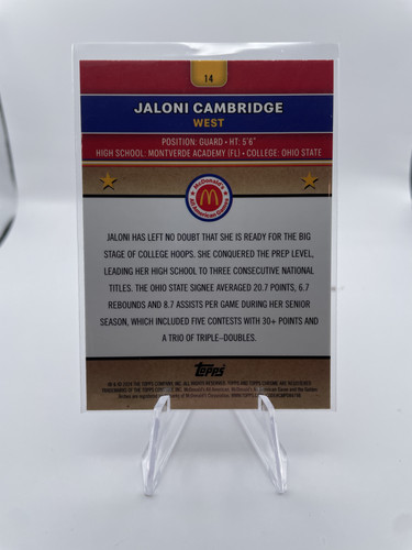 2025 Topps McDonald's Chrome Jaloni Cambridge Red 125 Purple 150 Aqua 199 (10).1