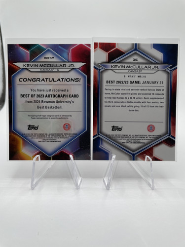 2023 24 Bowman U Best Kevin McCullar Gold Refractor Auto 50 + Gold 50 Set (x4) (5).1