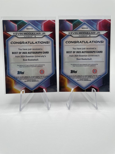 2023 24 Bowman U Best Kevin McCullar Refractor Auto 125 (x2) Green 99 Pink100 (3)