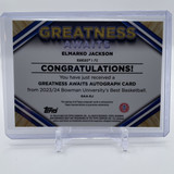 2023 24 Bowman U Best Elmarko Jackson Greatness Awaits Gold Refractor Auto 50 (2)