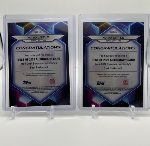 2023 24 Bowman U Best Miro Little Gold Refractor Auto 50 + Teal 15 Orange 25 (3).1