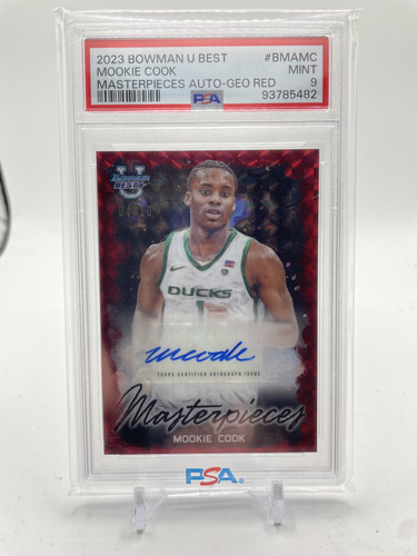 2023 24 Bowman U Best Mookie Cook Masterpieces Red Refractor Auto 10 PSA 9 MINT (1).1