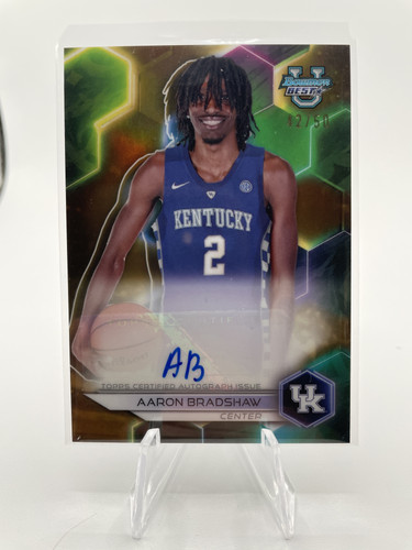 2023 24 Bowman University Best Aaron Bradshaw Gold Refractor Auto 50 (1).1